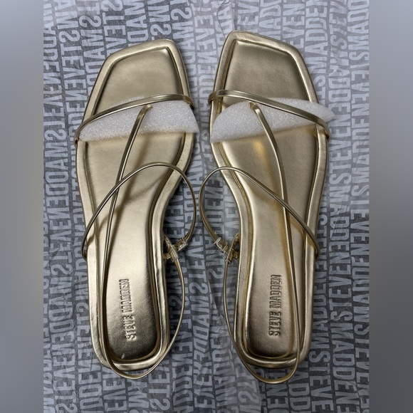 Steve Madden Shoes - Steve Madden Gold Minimalist Sandals NMT NMB 8.5
